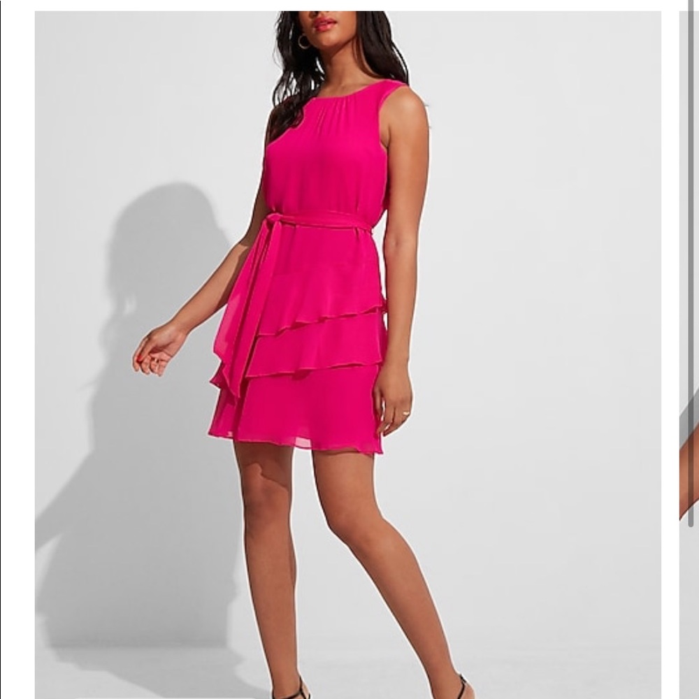 NWT Sleeveless Tie Dress with Ruffled Skirt
